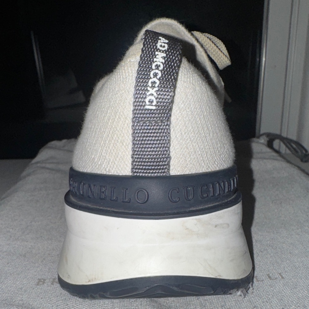 Brunello Cucinelli Light Tan Knit Sneakers - Picture 6 of 11